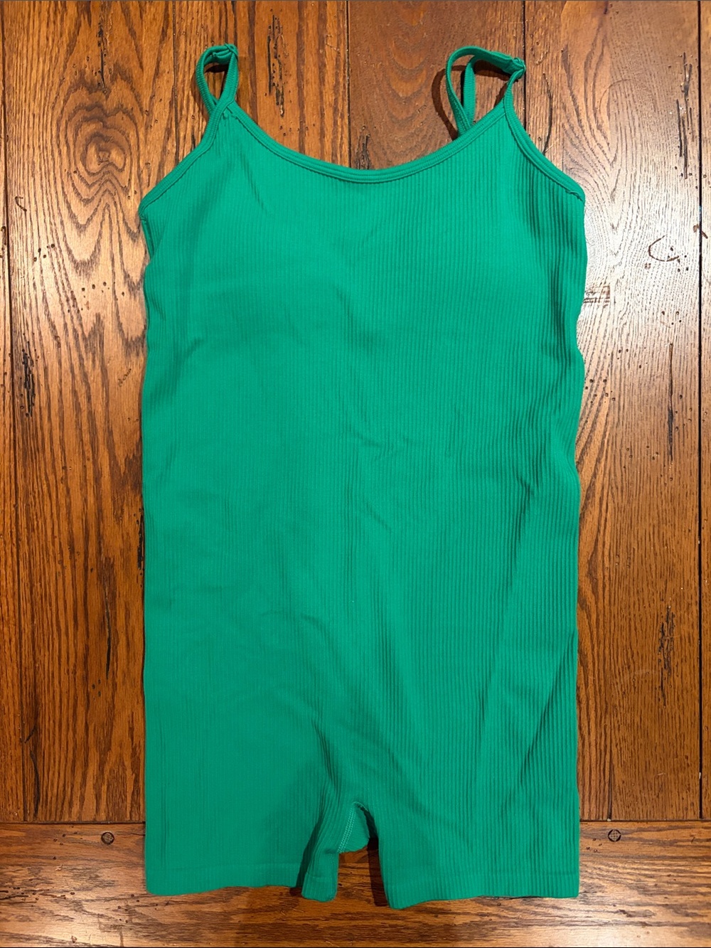 No Boundaries Green Ribbed Tank One-Piece Bodysuit
